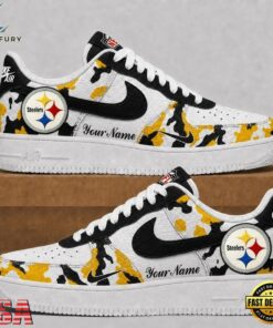 Pittsburgh Steelers NFL Team Camo Air Force 1 Shoes Sneakers, NFL Fan AF1 Shoes Pittsburgh Steelers Nfl Team Camo Air Force 1 Shoes Sneakers