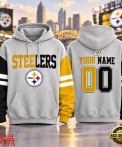 Pittsburgh Steelers NFL Two Tone Colorblock Varsity Hoodie, Sports Fans 3D Shirt Pittsburgh Steelers Nfl Two Tone Colorblock Varsity Hoodie