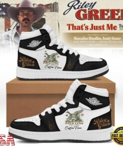 Riley Green That’s Just Me Tour 2027 Signed Black Air Jordan 1 Shoes, Music AJ1 Sneakers Riley Green That S Just ME Tour 2027 Signed Black Air Jordan 1 Shoes