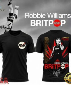 Robbie Williams BRITPOP World Tour 2026 Signature Special 3D Shirt, Trending Music 3D Tee Robbie Williams Britpop World Tour 2026 Signature Special 3D Shirt