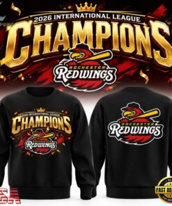 Rochester Red Wings International League Champions 2026 Black Sweatshirt, Viral 3D Graphic Tee Rochester Red Wings International League Champions 2026 Black Sweatshirt