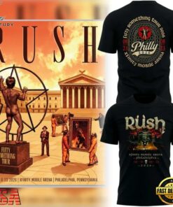 RUSH Fifty Something Tour 2026 Philadelphia T Shirt, Trending Music 3D Tee Rush Fifty Something Tour 2026 Philadelphia T Shirt