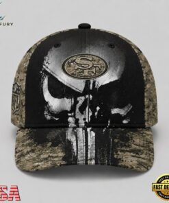 San Francisco 49ers NFL Halloween Military Skull Camo Classic Cap, Football Limited Edition Cap San Francisco 49ers Nfl Halloween Military Skull Camo Classic Cap