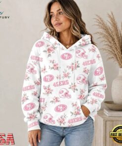 San Francisco 49ers NFL Pink Floral Team Pride Hoodie Shirt, Sports Fans 3D Shirt San Francisco 49ers Nfl Pink Floral Team Pride Hoodie Shirt