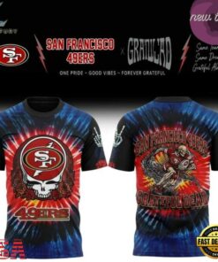 San Francisco 49ers x Grateful Dead Skeletons 2026 T Shirt, Viral 3D Graphic Tee San Francisco 49ers X Grateful Dead Skeletons 2026 T Shirt