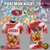 San Francisco 49ers x Pokemon Night 2026 T Shirt, Viral 3D Graphic Tee San Francisco 49ers X Pokemon Night 2026 T Shirt