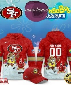 San Francisco 49ers x SpongeBob Limited Edition Personalized Hoodie, Viral 3D Graphic Tee San Francisco 49ers X Spongebob Limited Edition Personalized Hoodie
