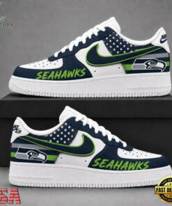 Seattle Seahawks NFL American Flag Football Team Limited Air Force 1 Shoes Sneakers, NFL Fan AF1 Shoes Seattle Seahawks Nfl American Flag Football Team Limited Air Force 1 Shoes Sneakers
