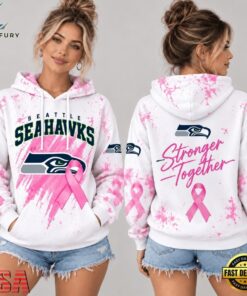 Seattle Seahawks NFL Pink Ribbon Stronger Together Breast Cancer Awareness Hoodie, Sports Fans 3D Shirt Seattle Seahawks Nfl Pink Ribbon Stronger Together Breast Cancer Awareness Hoodie
