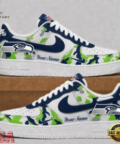 Seattle Seahawks NFL Team Camo Air Force 1 Shoes Sneakers, NFL Fan AF1 Shoes Seattle Seahawks Nfl Team Camo Air Force 1 Shoes Sneakers