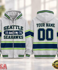 Seattle Seahawks NFL Varsity Stripe Zip Hoodie, Sports Fans 3D Shirt Seattle Seahawks Nfl Varsity Stripe Zip Hoodie