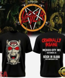 Slayer Reign in Blood 40th Anniversary 2026 T Shirt, Trending Music 3D Tee Slayer Reign IN Blood 40th Anniversary 2026 T Shirt