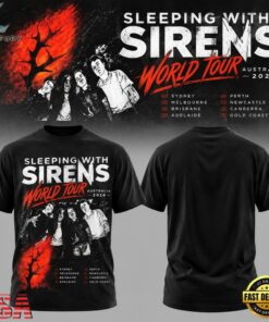 Sleeping With Sirens Australia Tour 2027 New Design T Shirt, Trending Music 3D Tee Sleeping With Sirens Australia Tour 2027 New Design T Shirt