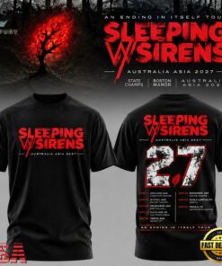 Sleeping With Sirens Australia Tour 3D Shirt, Trending Music 3D Tee Sleeping With Sirens Australia Tour 3D Shirt