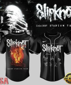 Slipknot sic est Stadium Tour 2027 Signature Baseball Jersey, Music Artist Baseball Jersey Slipknot Sic Est Stadium Tour 2027 Signature Baseball Jersey