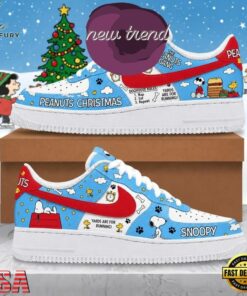 Snoopy Christmas Peanuts Gang Limited Edition Air Force 1 Shoes, Music Lover AF1 Shoes Snoopy Christmas Peanuts Gang Limited Edition Air Force 1 Shoes