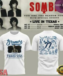 Sombr You Are The Reason Tour Live in Texas 2026 White T Shirt, Viral 3D Graphic Tee Sombr You Are The Reason Tour Live IN Texas 2026 White T Shirt