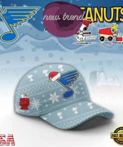 St. Louis Blues x Peanuts 2026 Christmas Limited Edition Cap, Fashion Baseball Cap ST Louis Blues X Peanuts 2026 Christmas Limited Edition Cap