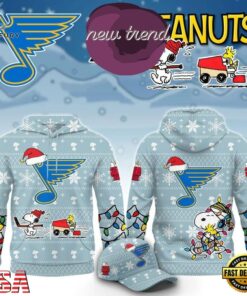 St. Louis Blues x Peanuts 2026 Christmas Limited Edition Hoodie, Viral 3D Graphic Tee ST Louis Blues X Peanuts 2026 Christmas Limited Edition Hoodie
