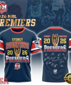 Sydney Roosters 2026 NRL Premiers Signature 3D Shirt, Viral 3D Graphic Tee Sydney Roosters 2026 Nrl Premiers Signature 3D Shirt
