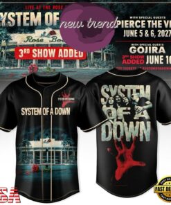 System Of A Down Live at the Rose Bowl 2027 Baseball Jersey, Hot Baseball Jersey System OF A Down Live AT The Rose Bowl 2027 Baseball Jersey