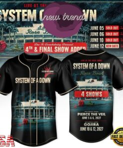 System Of A Down Live at the Rose Bowl 2027 Limited Jersey Shirt, Hot Baseball Jersey System OF A Down Live AT The Rose Bowl 2027 Limited Jersey Shirt