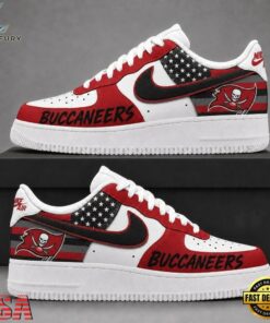 Tampa Bay Buccaneers NFL American Flag Football Team Limited Air Force 1 Shoes Sneakers, NFL Fan AF1 Shoes Tampa Bay Buccaneers Nfl American Flag Football Team Limited Air Force 1 Shoes Sneakers