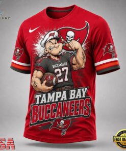 Tampa Bay Buccaneers NFL Popeye Bold Cartoon Athletes 3D T Shirt, Sports Fans 3D Shirt Tampa Bay Buccaneers Nfl Popeye Bold Cartoon Athletes 3D T Shirt
