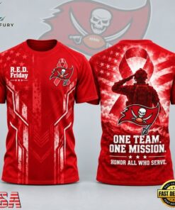 Tampa Bay Buccaneers NFL RED Friday One Team One Mission Patriotic Soldier Tribute T Shirt, Sports Fans 3D Shirt Tampa Bay Buccaneers Nfl Red Friday One Team One Mission Patriotic Soldier Tribute T Shirt