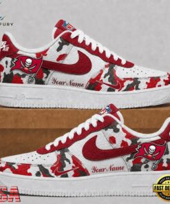 Tampa Bay Buccaneers NFL Team Camo Air Force 1 Shoes Sneakers, NFL Fan AF1 Shoes Tampa Bay Buccaneers Nfl Team Camo Air Force 1 Shoes Sneakers