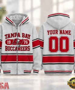Tampa Bay Buccaneers NFL Varsity Stripe Zip Hoodie, Sports Fans 3D Shirt Tampa Bay Buccaneers Nfl Varsity Stripe Zip Hoodie