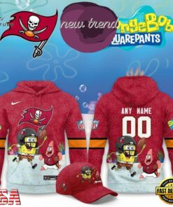 Tampa Bay Buccaneers x SpongeBob Limited Edition Personalized Hoodie, Viral 3D Graphic Tee Tampa Bay Buccaneers X Spongebob Limited Edition Personalized Hoodie