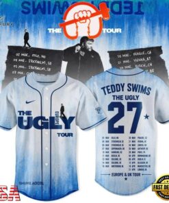 Teddy Swims The UGLY Tour Europe & UK 2027 Limited Edition Baseball Jersey, Music Artist Baseball Jersey Teddy Swims The Ugly Tour Europe UK 2027 Limited Edition Baseball Jersey