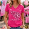 Tennessee Titans 2026 NFL Tackle Breast Cancer V neck T Shirt, NFL Team V Neck Tee Tennessee Titans 2026 Nfl Tackle Breast Cancer V Neck T Shirt