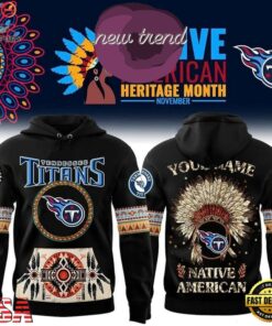 Tennessee Titans Native American Heritage Month Custom Name Hoodie, Viral 3D Graphic Tee Tennessee Titans Native American Heritage Month Custom Name Hoodie