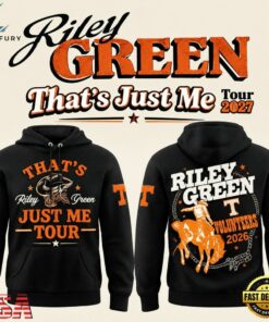 Tennessee Volunteers x Riley Green Thats Just Me Tour 2026 Black Hoodie, Trending Music 3D Tee Tennessee Volunteers X Riley Green Thats Just ME Tour 2026 Black Hoodie