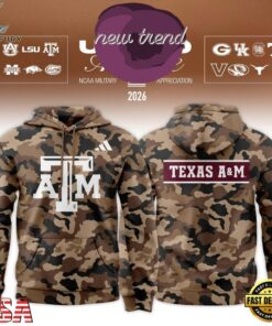 Texas A&M Aggies 2026 Military Appreciation New Design Hoodie, Viral 3D Graphic Tee Texas A M Aggies 2026 Military Appreciation New Design Hoodie