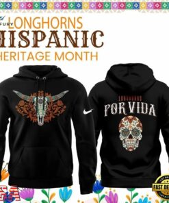 Texas Longhorns 2026 Hispanic Heritage Month Special Edition Black Hoodie, Viral 3D Graphic Tee Texas Longhorns 2026 Hispanic Heritage Month Special Edition Black Hoodie