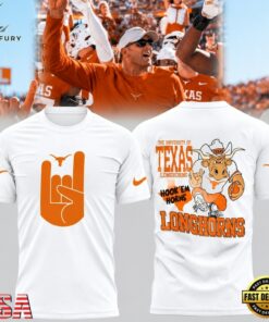 Texas Longhorns Hook ‘Em Sign 2026 Graphic White T Shirt, Viral 3D Graphic Tee Texas Longhorns Hook EM Sign 2026 Graphic White T Shirt