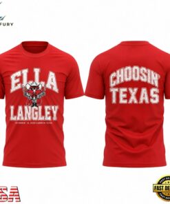 Texas Tech Red Raiders x Ella Langley Choosin Texas The Dandelion Tour 2026 Red T Shirt, Trending Music 3D Tee Texas Tech Red Raiders X Ella Langley Choosin Texas The Dandelion Tour 2026 Red T Shirt