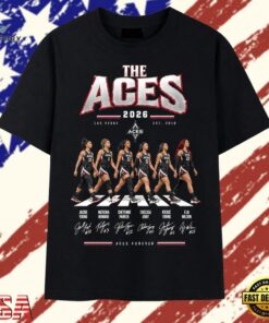 The Aces Las Vegas 2026 Aces Forever Abbey Road Signatures T Shirt, Trendy 2D Print Shirt The Aces Las Vegas 2026 Aces Forever Abbey Road Signatures T Shirt