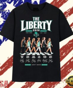 The Liberty New York 2026 Liberty Forever Abbey Road Signatures T Shirt, Trendy 2D Print Shirt The Liberty New York 2026 Liberty Forever Abbey Road Signatures T Shirt