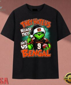 They Hate Us Because They Ain't Us Bengals Grinch Christmas 2026 T Shirt, Music 2D Graphic Tee They Hate US Because They Ain T US Bengals Grinch Christmas 2026 T Shirt