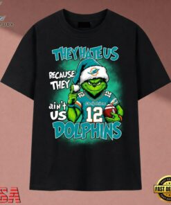 They Hate Us Because They Ain't Us Dolphins Grinch Christmas 2026 T Shirt, Music 2D Graphic Tee They Hate US Because They Ain T US Dolphins Grinch Christmas 2026 T Shirt