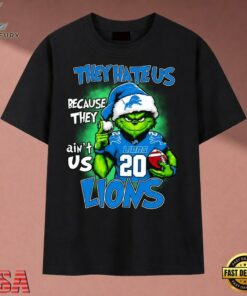 They Hate Us Because They Ain't Us Lions Grinch Christmas 2026 T Shirt, Music 2D Graphic Tee They Hate US Because They Ain T US Lions Grinch Christmas 2026 T Shirt