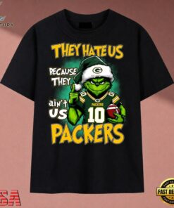 They Hate Us Because They Ain't Us Packers Grinch Christmas 2026 T Shirt, Music 2D Graphic Tee They Hate US Because They Ain T US Packers Grinch Christmas 2026 T Shirt