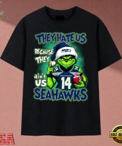 They Hate Us Because They Ain't Us Seahawks Grinch Christmas 2026 T Shirt, Music 2D Graphic Tee They Hate US Because They Ain T US Seahawks Grinch Christmas 2026 T Shirt