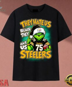They Hate Us Because They Ain't Us Steelers Grinch Christmas 2026 T Shirt, Music 2D Graphic Tee They Hate US Because They Ain T US Steelers Grinch Christmas 2026 T Shirt