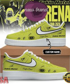 Tokio Hotel ARENA TOUR 2026 Special New Yellow Air Force 1 Shoes, Music Lover AF1 Shoes Tokio Hotel Arena Tour 2026 Special New Yellow Air Force 1 Shoes