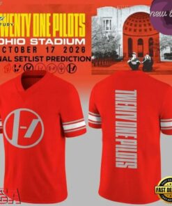 Twenty One Pilots x Ohio State Buckeyes 2026 Red Football Jersey, Fashion Football Jersey Twenty One Pilots X Ohio State Buckeyes 2026 Red Football Jersey